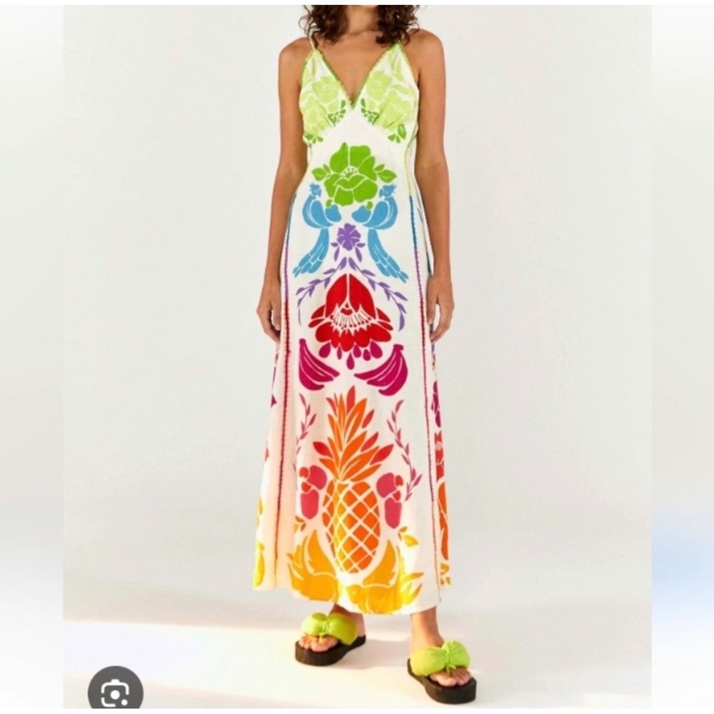 Farm Rio Tropical Print Maxi Dress Womens Small